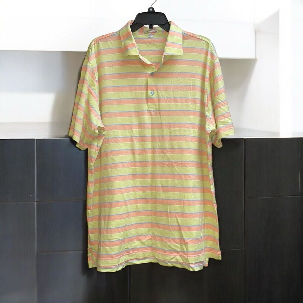 Peter Millar L Pastel Stripe 100% Cotton Golf Polo Shirt